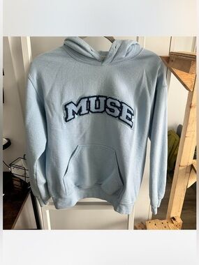 Curated by muse light blue hoodie